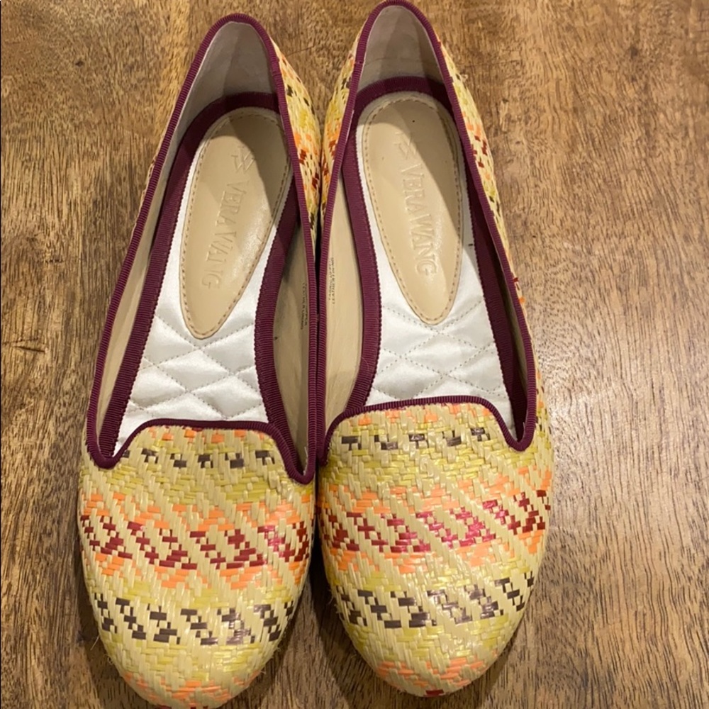 Vera Wang Raffia Round-Toe Woven Loafers